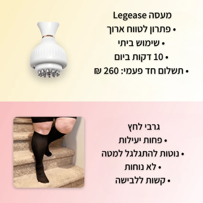LegEase™  הדרך הפשוטה להרגיש הקלה ברגליים תוך 10 דקות מבית - orthoglow
